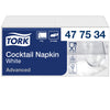 Tork - Serviette cocktail Advanced 1/4 pli 2 couches 238x238mm 200 feuilles blanc 477534