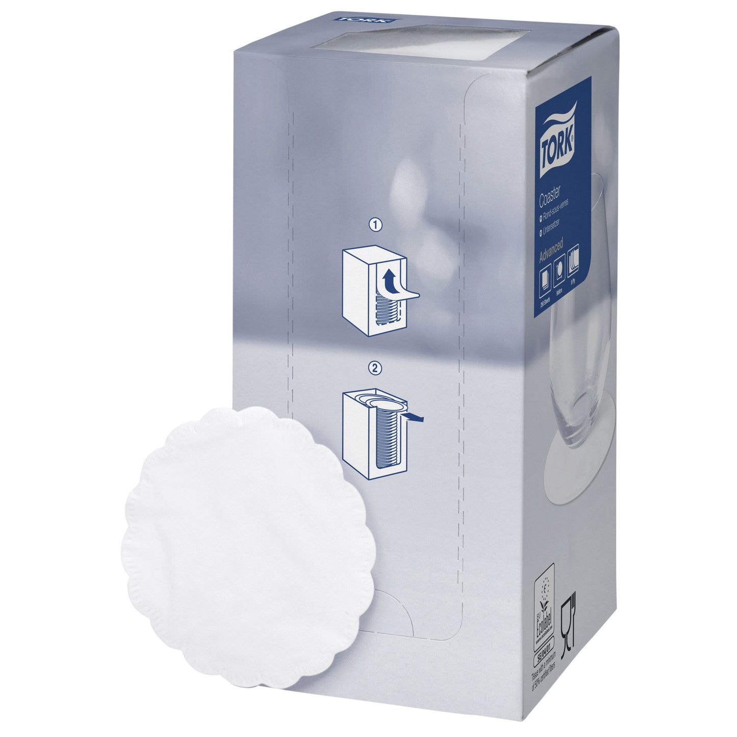 Tork – Untersetzer Advanced 8-lagig 90 mm 250 Blatt weiß 474474