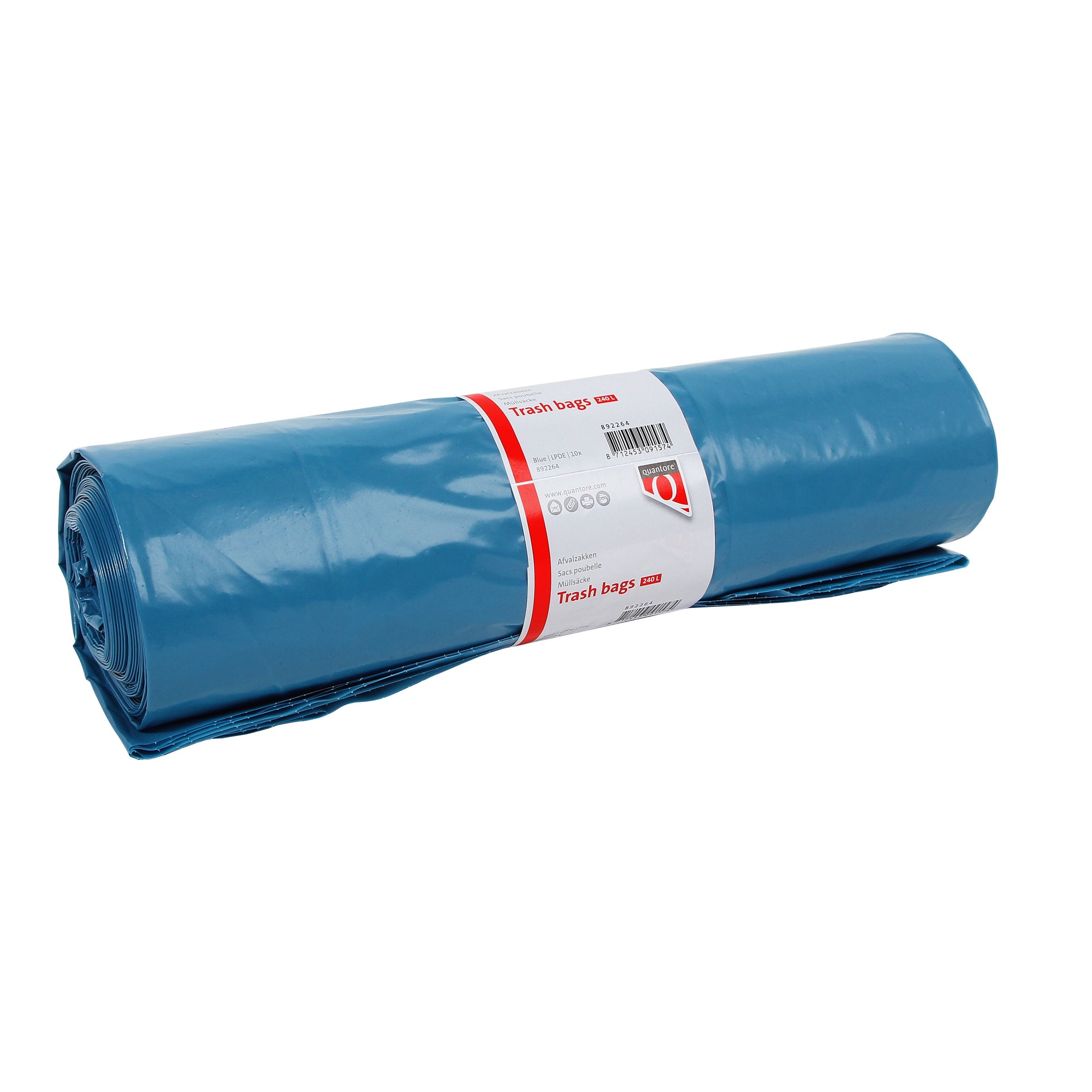 Quantore - Abfallbeutel LDPE T70 240L bl extra stark 65/25x140cm Rolle à 10 Stück | 10 Stück
