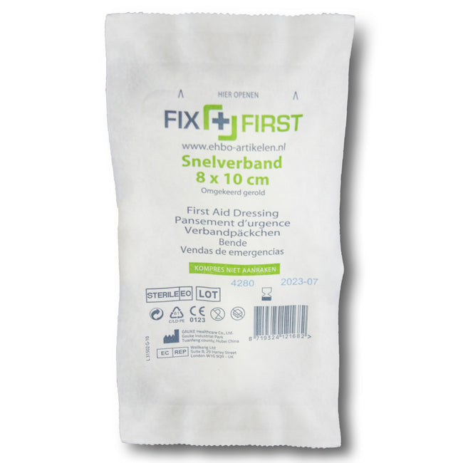 FixFirst - Bandage rapide roulé 8x10cm 10 pièces