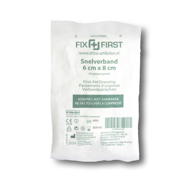 FixFirst - Bandage rapide roulé 6x8cm 10 pièces