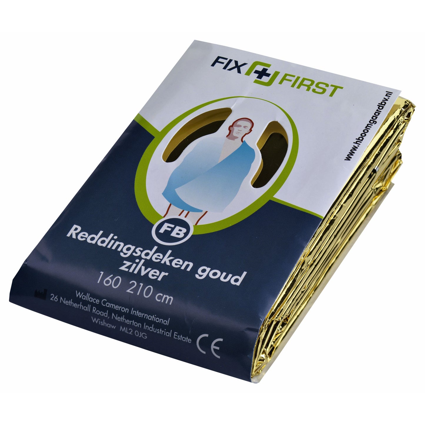 FixFirst -  Reddingsdeken folie 160x210cm zilver/goud | 20 stuks