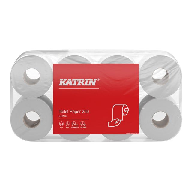 Katrin - Papier toilette 3 couches 250 feuilles blanc 104872