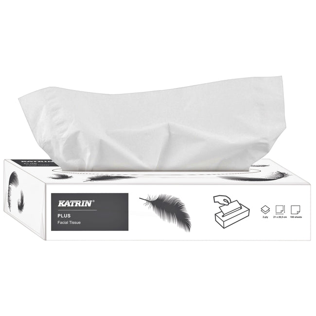 Katrin - Mouchoirs Plus 2 couches 100 feuilles blanc 11797 | 40 pièces