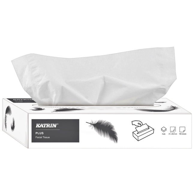 Katrin - Kosmetiktücher Plus 2-lagig 100 Blatt weiß 11797