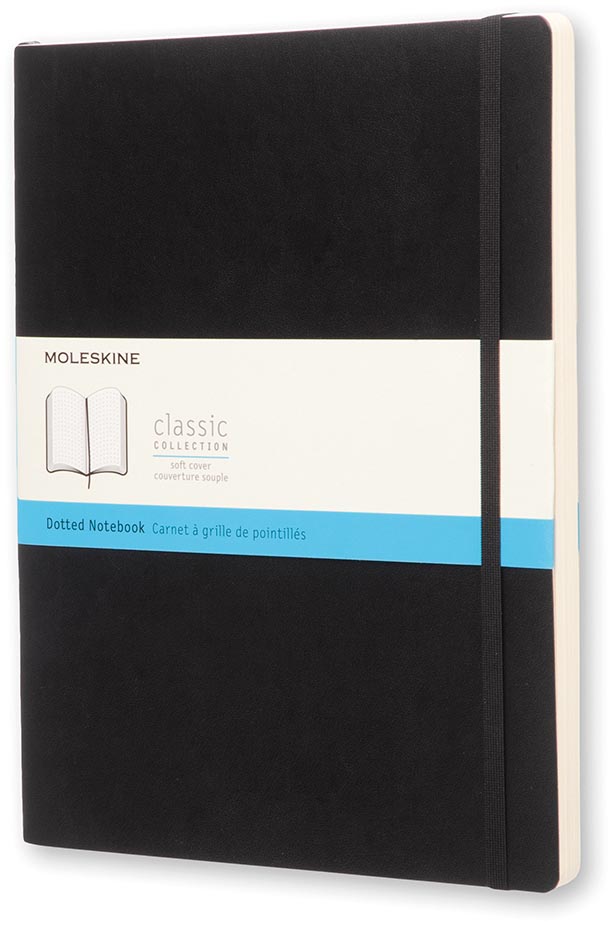 Moleskine -  notitieboek, ft 19 x 25 cm, puntraster, soepele cover, 192 blad, zwart