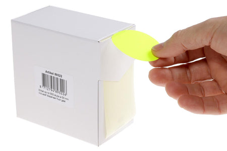 Rillprint -  ronde etiketten, diameter 50 mm, rol van 500 stuks, fluo geel
