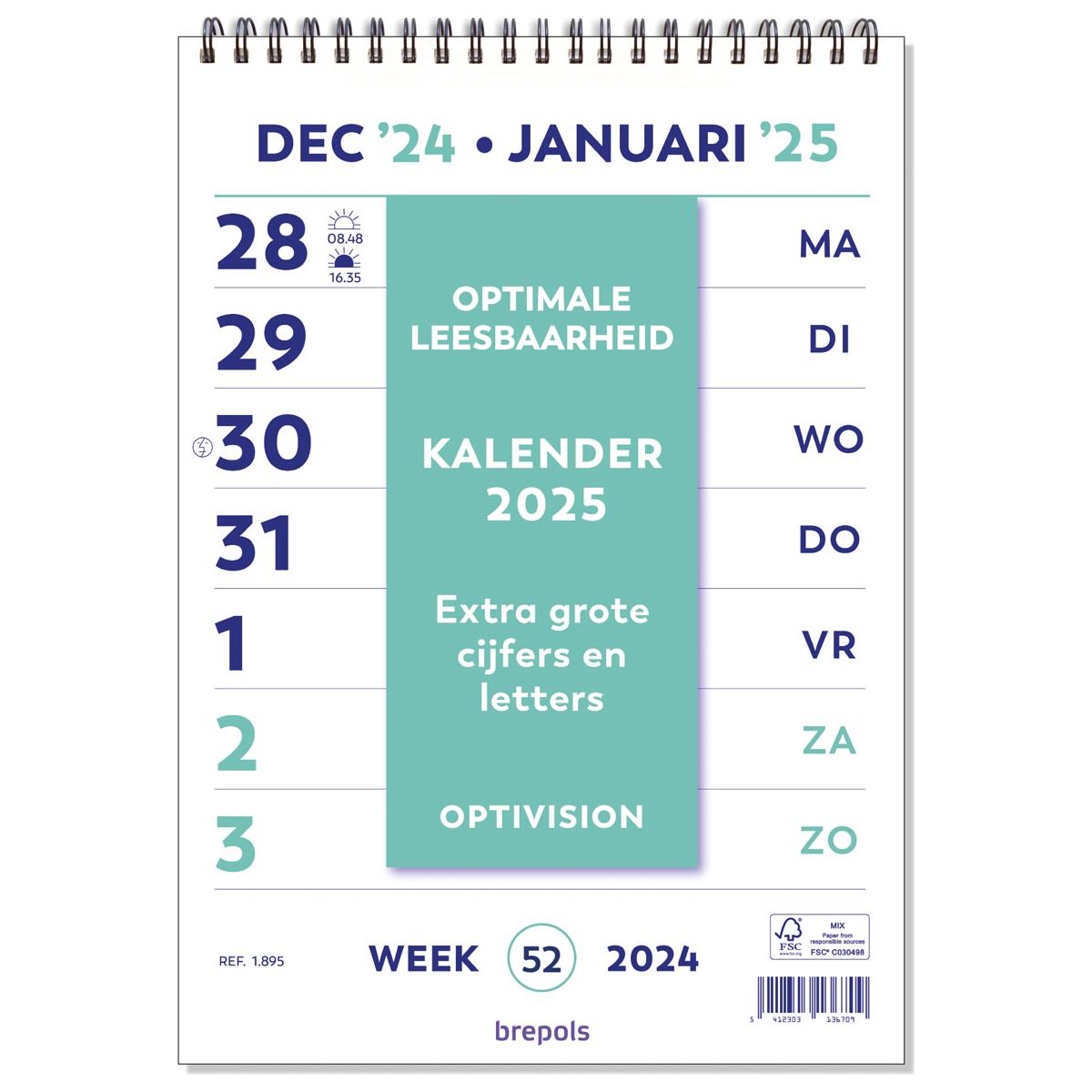 Brepols - Brepols Optivision kalender Nederlandstalig, 2025