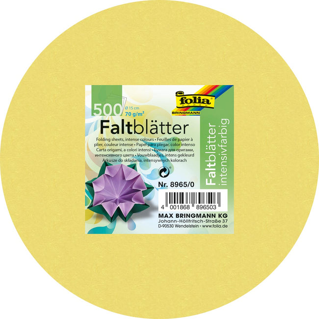 Folia - Faltblätter Durchmesser 15 cm, Packung mit 500 Blättern