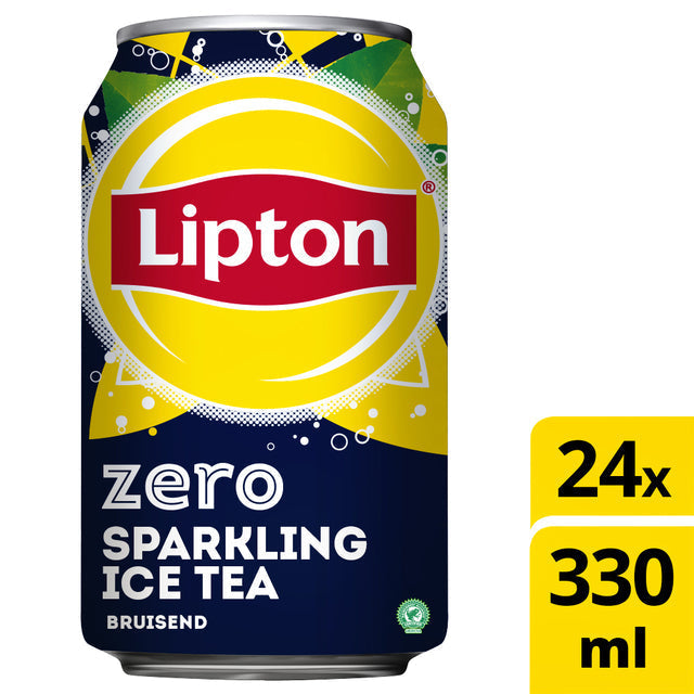 Lipton - Ice Tea Sparkling Zero, blik van 33 cl, pak van 24 stuks