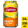 Lipton - Boisson gazeuse Ice Tea pêche canette 330ml | 24 pièces