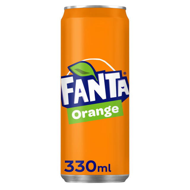 Fanta - Orange frisdrank, sleek blik van 33 cl, pak van 24 stuks