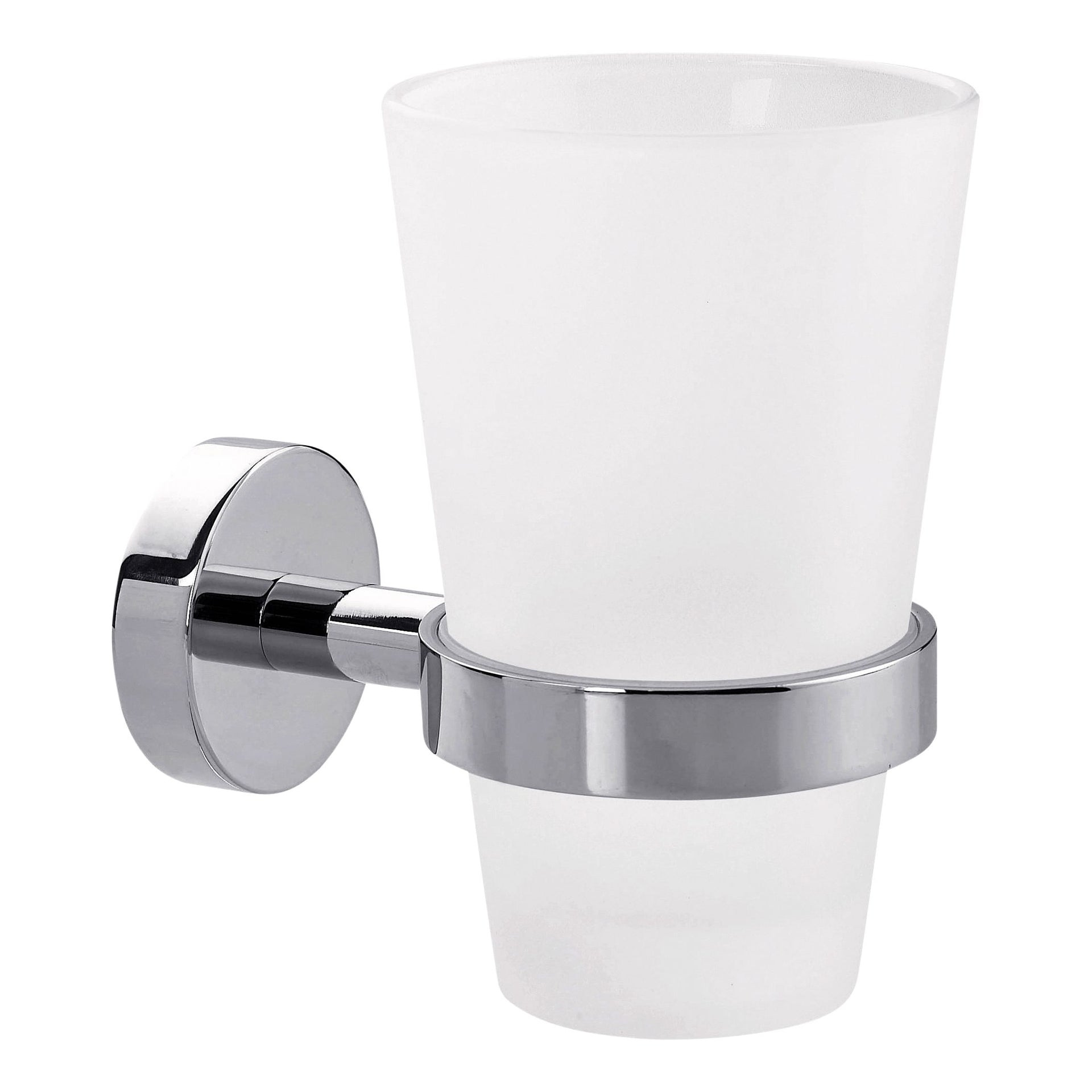 Tesa - Porte-gobelet ® Smooz en métal chromé brillant, autocollant