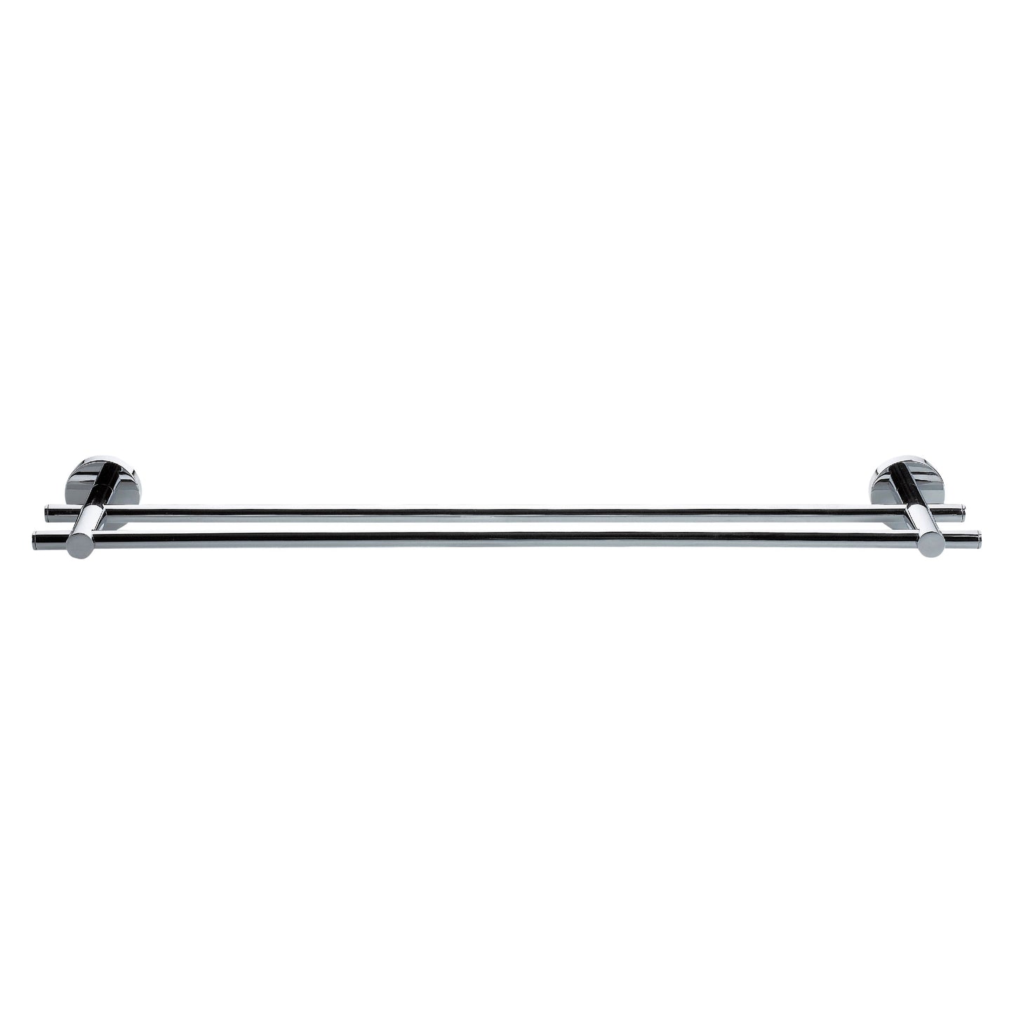 Tesa - Porte-serviettes ® Smooz double métal chromé brillant autocollant