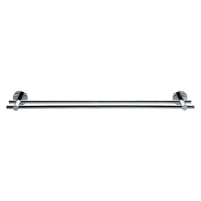 Tesa - Porte-serviettes ® Smooz double métal chromé brillant autocollant