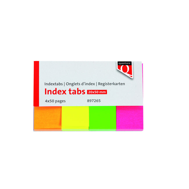 Quantore -  Indextabs 20x50mm neon | 30 stuks