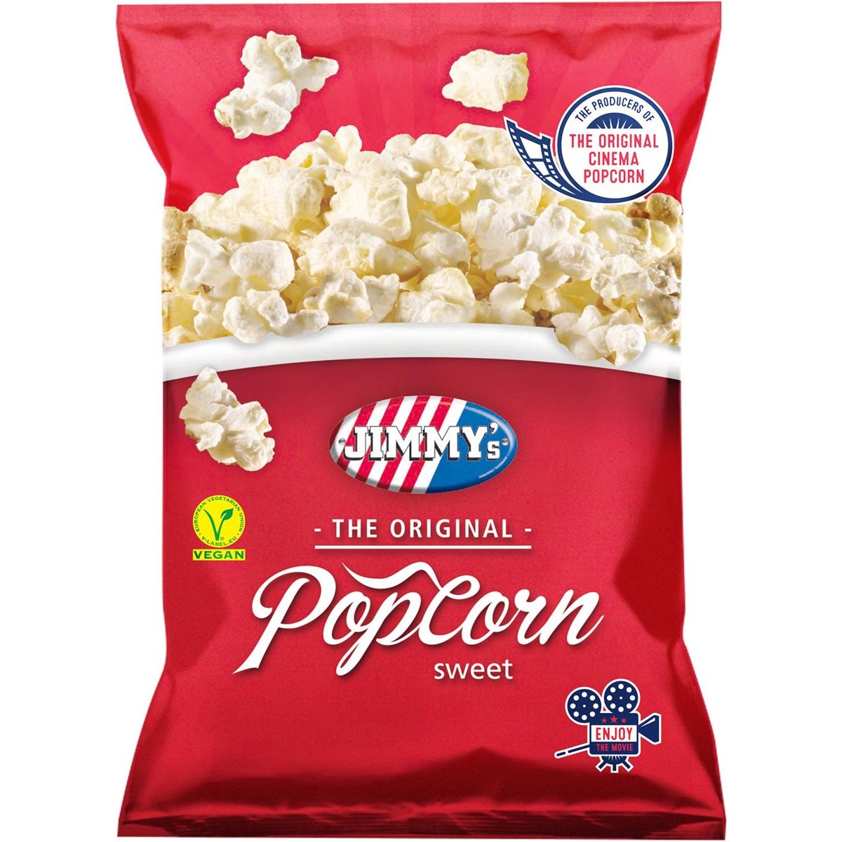 Jimmy's - Jimmy's Popcorn Classic, zoet, zak van 100 g