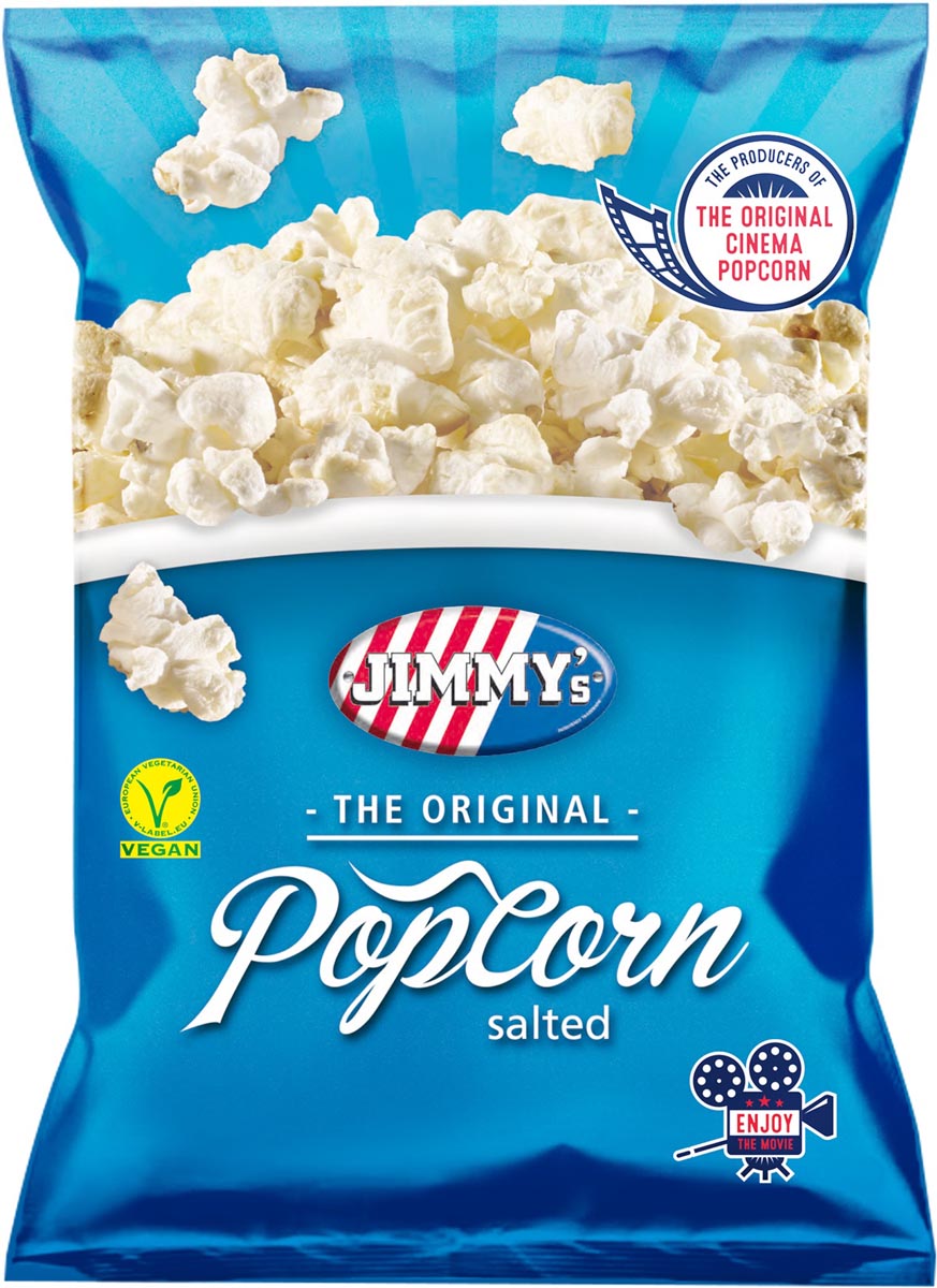 Jimmy's -   Popcorn Classic, zout, zak van 80 g
