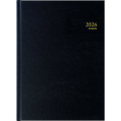 Brepols - Agenda 2026 Bremax Santex A4 1 jour/1 page 4 colonnes noir