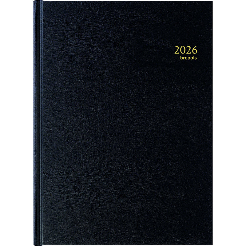 Brepols - Agenda 2026 Bremax Santex A4 1 jour/1 page 4 colonnes noir