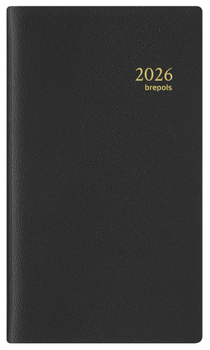 Brepols - Agenda 2026 Interplan Genova 7 jours/2 pages spirale noir