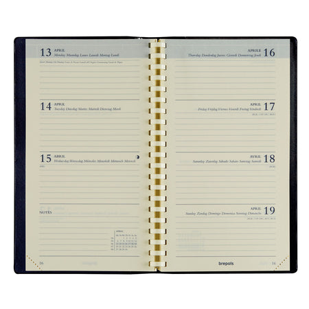 Brepols - Agenda remplissage 2026 Interplan 7 jours/2 pages 6 langues