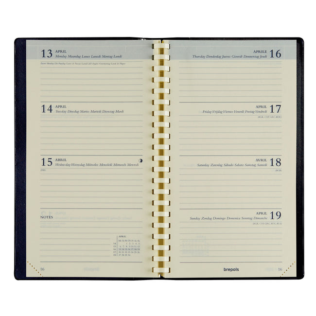 Brepols - Agenda remplissage 2026 Interplan 7 jours/2 pages 6 langues