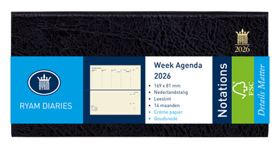 Ryam -  Agenda 2027  notations mundior 7d/2p zwart