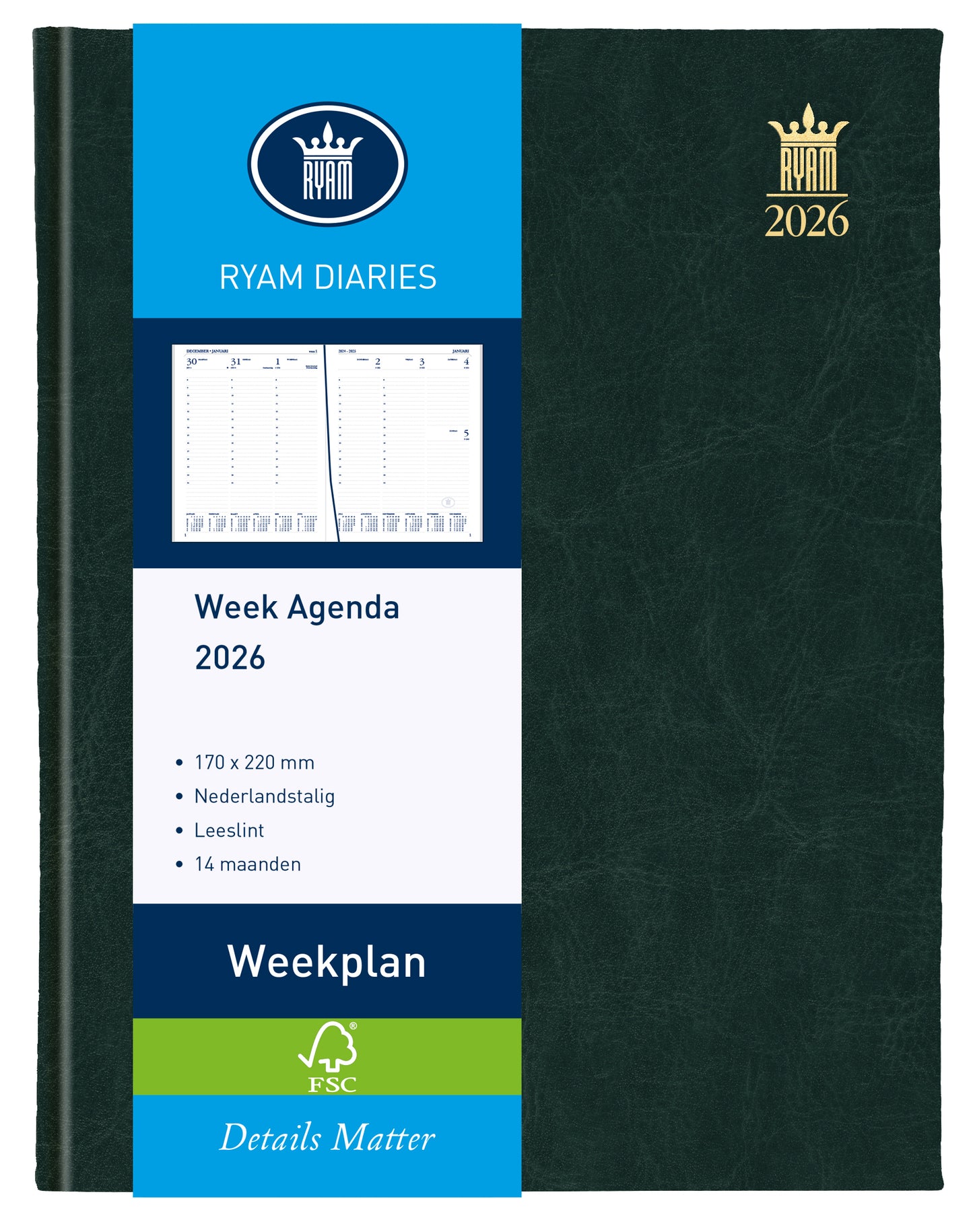 Ryam - Agenda 2026 Wochenplan mundior 7d/2p schwarz