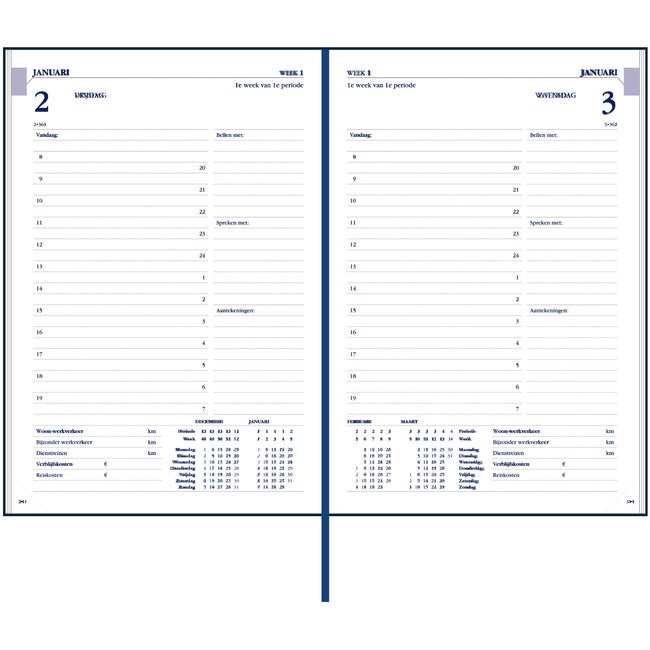 Ryam – Agenda 2026 Twenty-four Mundior 1 Tag/1 Seite blau