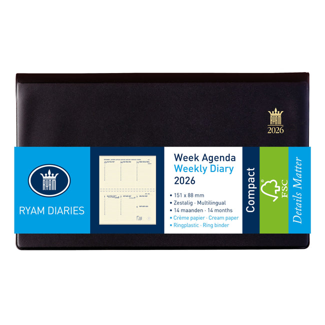 Ryam -  Agenda 2026  compact suprema 7d/2p zwart