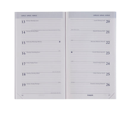 Brepols - Agenda remplissage 2026 Breplan 7 jours/1 page