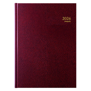 Brepols - Agenda 2026 Bremax Santex A4 1 Tag/1 Seite 4 Spalten Burgunderrot