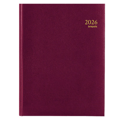 Brepols - Agenda 2026 Timing Lima 7 jours/2 pages bordeaux