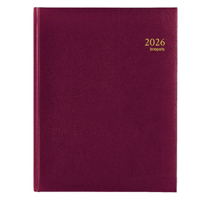 Brepols - Agenda 2026 Timing Lima 7 jours/2 pages six langues bordeaux