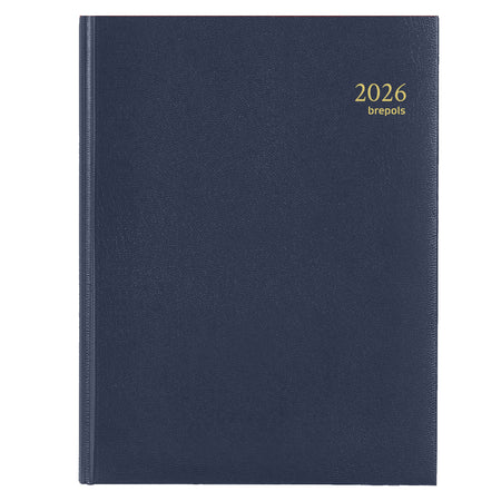 Brepols - Agenda 2026 Timing Lima 7 jours/2 pages quadrilingue bleu