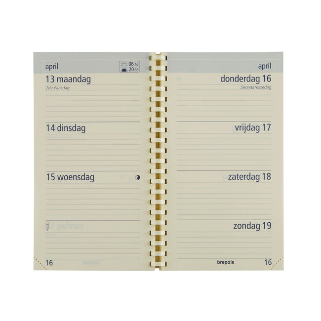 Brepols - Agenda à remplir 2026 Optivision Pocket 7 jours/2 pages