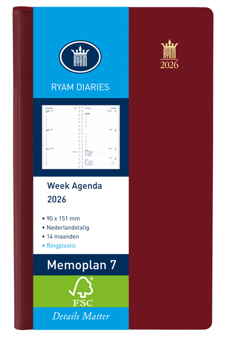 Ryam – Agenda 2026 Memoplan 7 Suprema 7d/2p Bordeaux