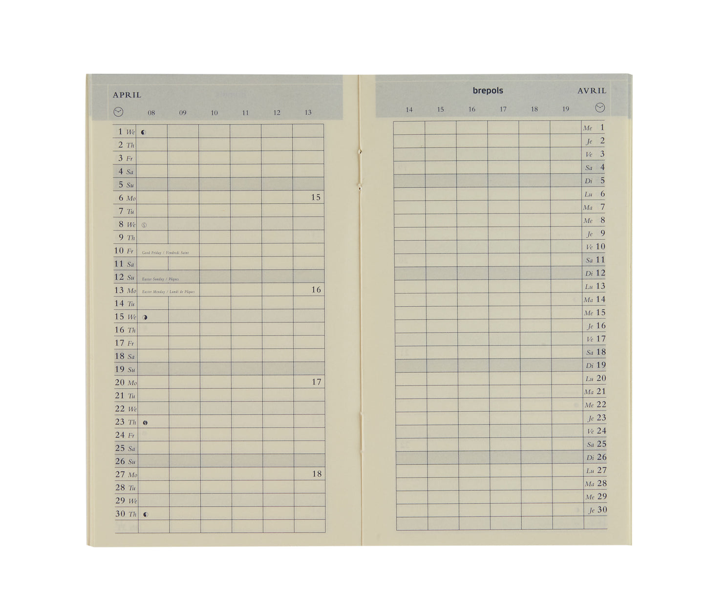Brepols - Agenda remplissant 2026 Plan-O-Rama 1 mois/2 pages