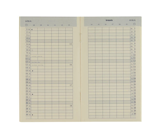 Brepols - Agenda remplissant 2026 Plan-O-Rama 1 mois/2 pages
