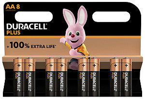 Duracell - Batterie plus 100% AA, cloque de 8 pièces