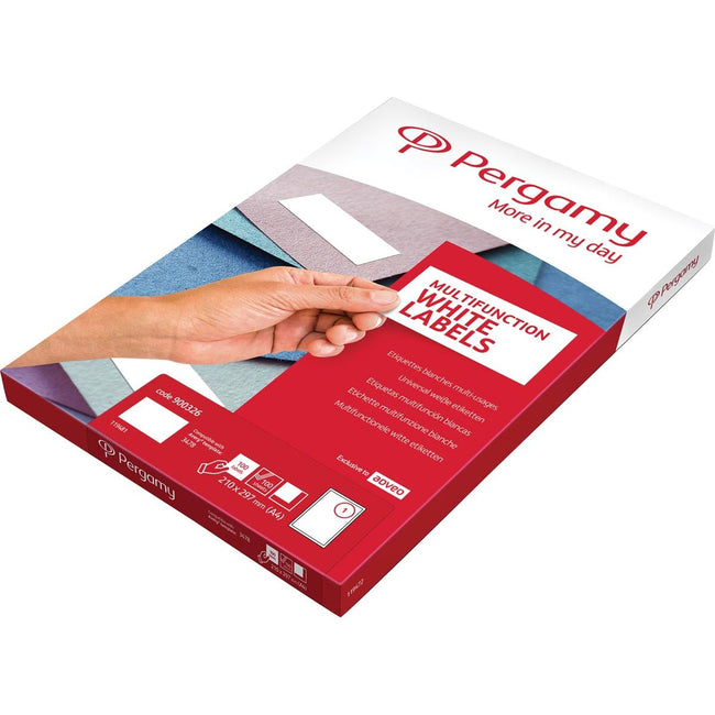 Pergamie – weiße Etiketten, 70 x 37 Fuß, rechte Ecken, Packung mit 12.000 Etiketten