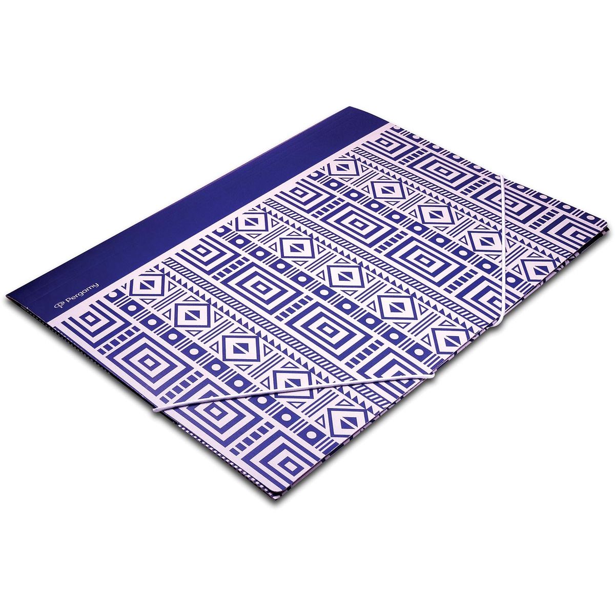 Pergamy -   Ethnic elastomap met kleppen, ft A4, blauw
