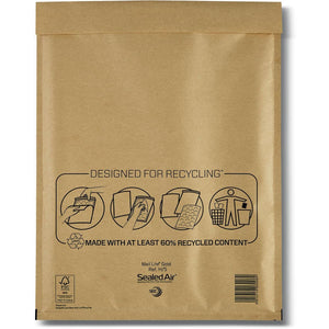 Mail Lite -   luchtkussenenveloppen, goud, H/5, 270 x 360 mm, doos van 100 stuks