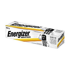 Energizer - Batterie alcaline industrielle 9V / 6LR61 / 522, 12 pièces