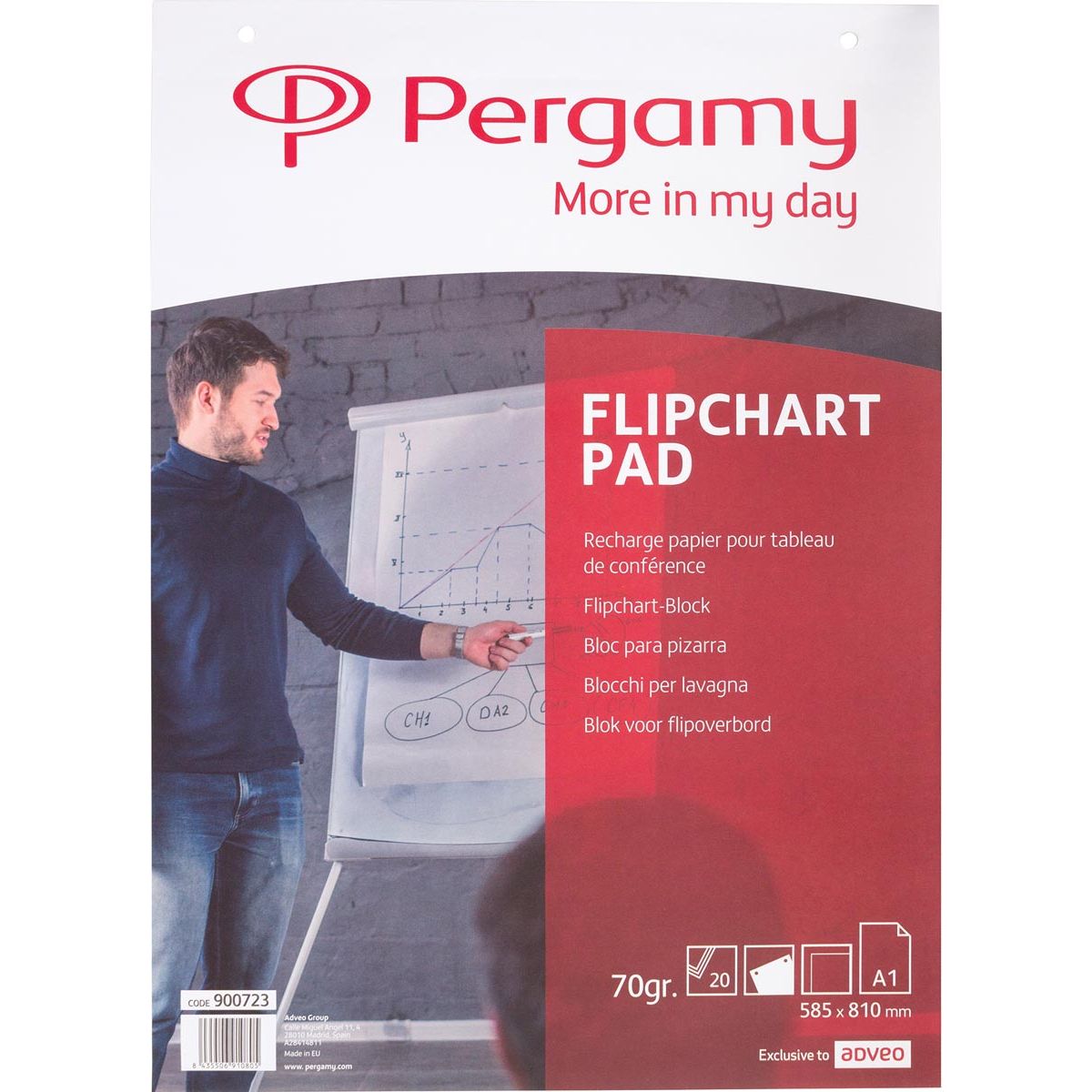 Pergamy - Pergamy flipchartpapier, ft A1, blanco, pak van 20 vel