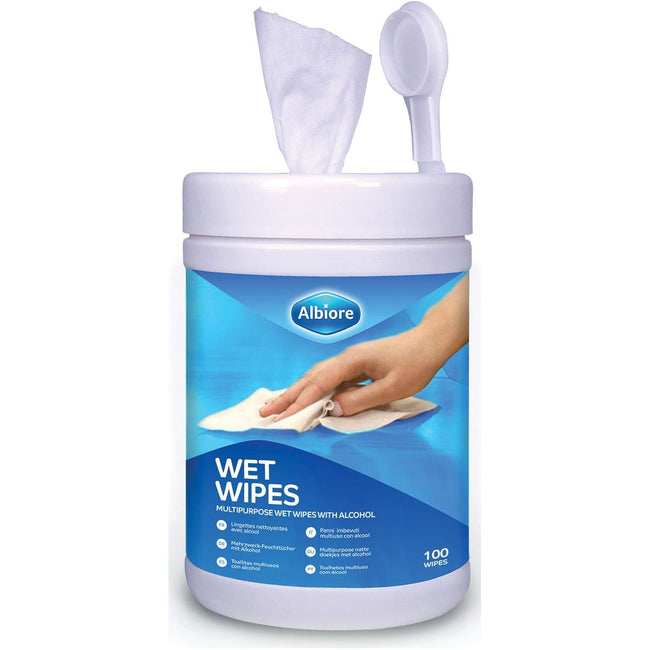 Albiore - Albiore desinfecterende wipes voor veelvuldig gebruik, pak van 100 wipes