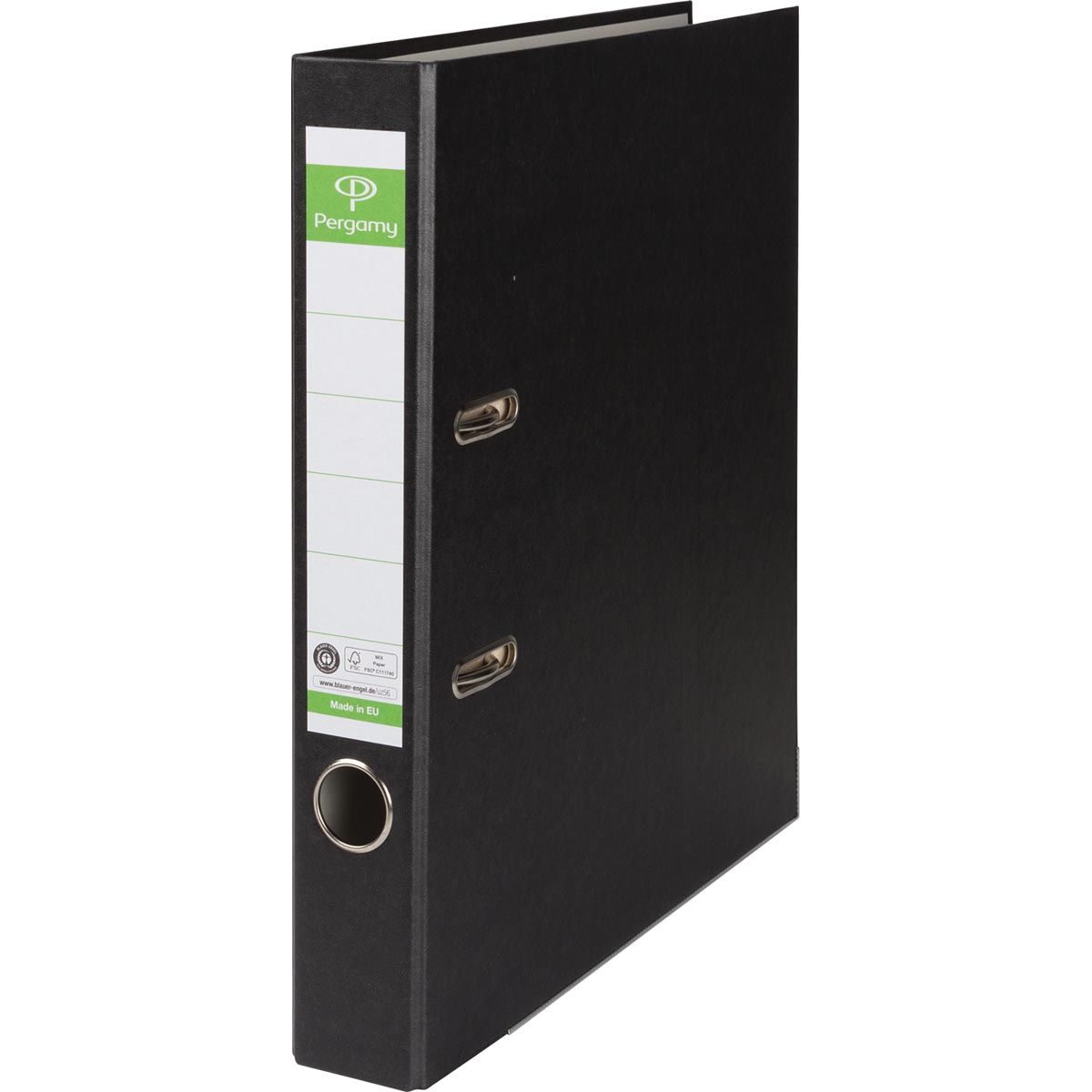 Pergamy -   ordner, voor ft A4, uit Recycolor papier, rug van 5 cm, zwart