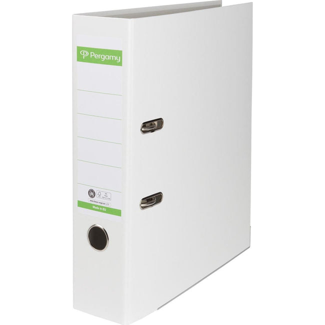 Pergamy - Ordner, für ft A4, aus Recycolor-Papier, Rücken 8 cm, weiß