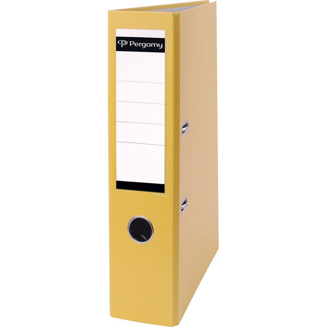 Pergamy - Ordner, für ft A4, aus PP und Papier, ohne Schutzkante, Rücken 7,5 cm, gelb